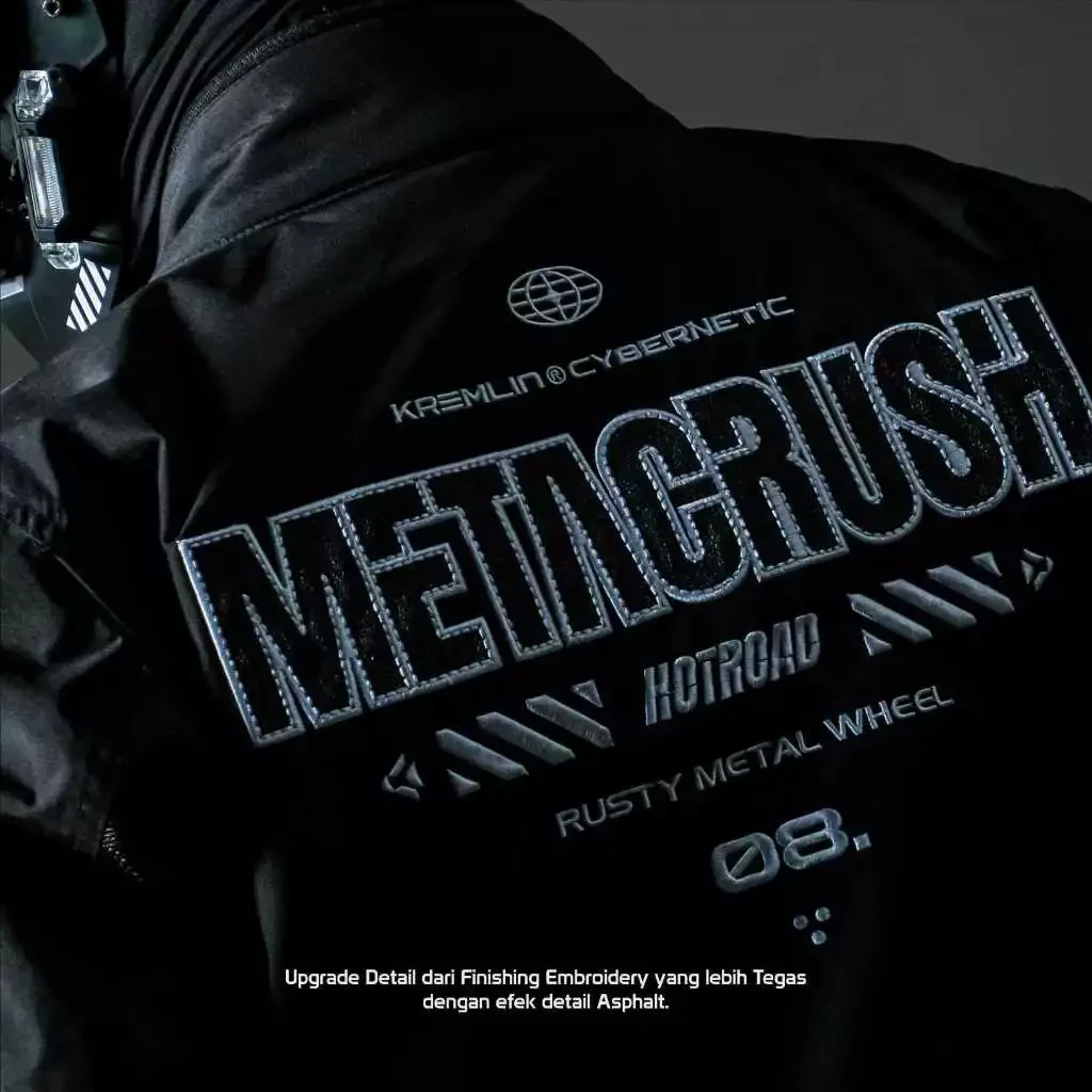 Kremlin Metacrush V2 - Black Biker Cyberpunk Motorcycle Jacket image 2