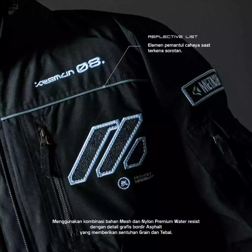 Kremlin Metacrush V2 - Black Biker Cyberpunk Motorcycle Jacket image 4