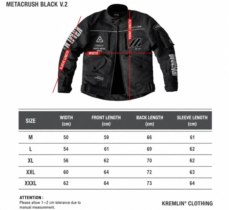 Kremlin Metacrush V2 - Black Biker Cyberpunk Motorcycle Jacket image 7