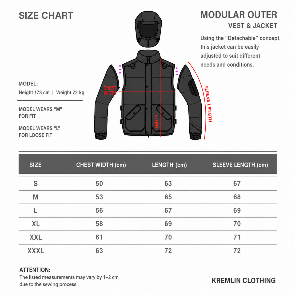 Kremlin Modular Airborne - Puffer Jacket Vest 2 In 1 - Army Green image 6