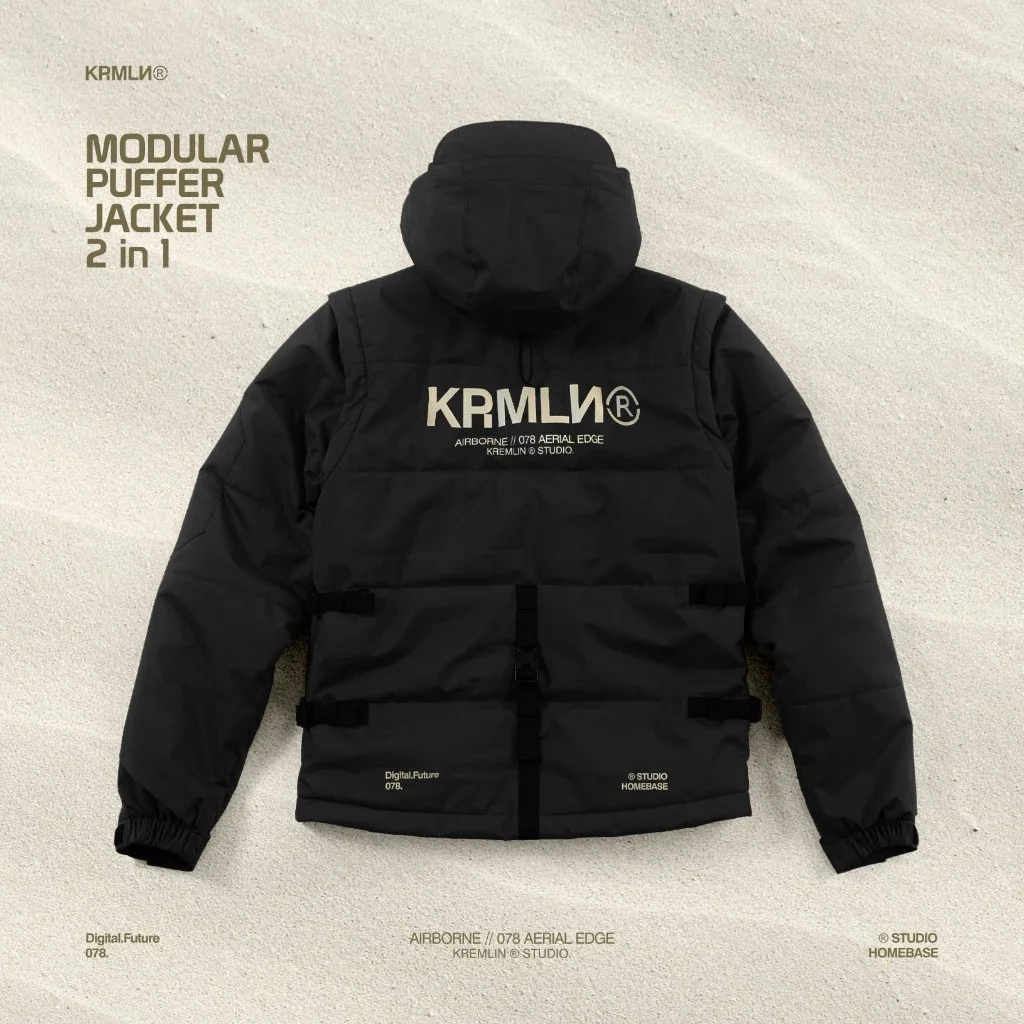 Kremlin Airborne - Modular Puffer Jacket Vest 2 In 1 Black image 3