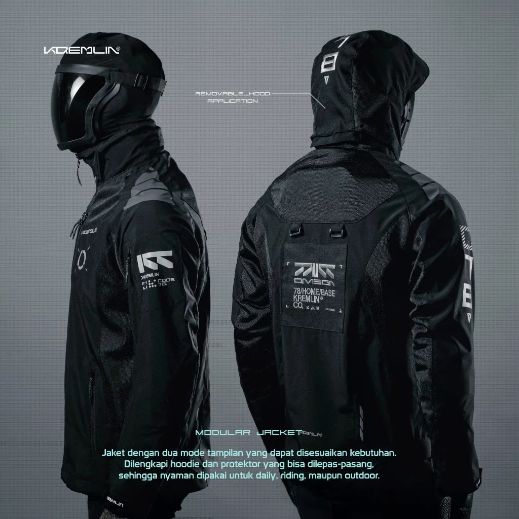 Kremlin Omega - Modular Biker Outdoor Cyber jacket Black image 2