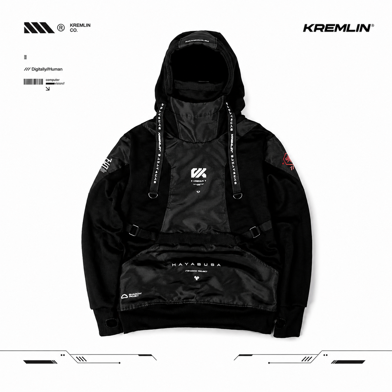 Kremlin Hayabusa - Cyber techwear Pullover Hoodie