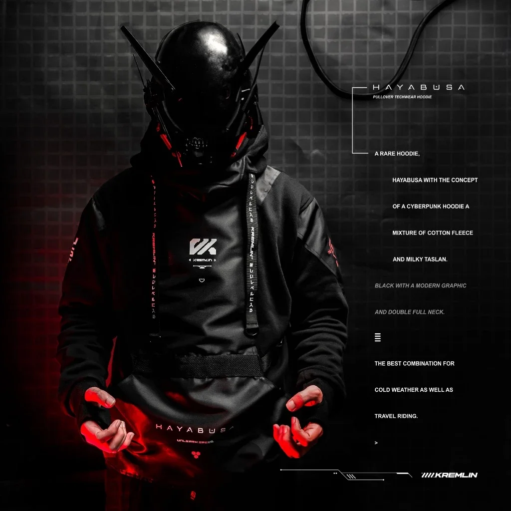 Kremlin Hayabusa - Cyber techwear Pullover Hoodie image 5