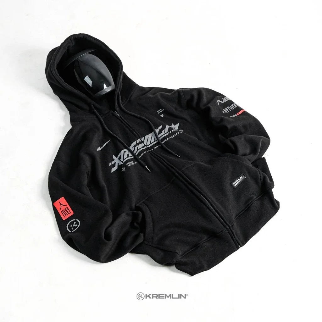 Kremlin Neo Hoodie - Zipper Hoodie Black Cybertech image 2