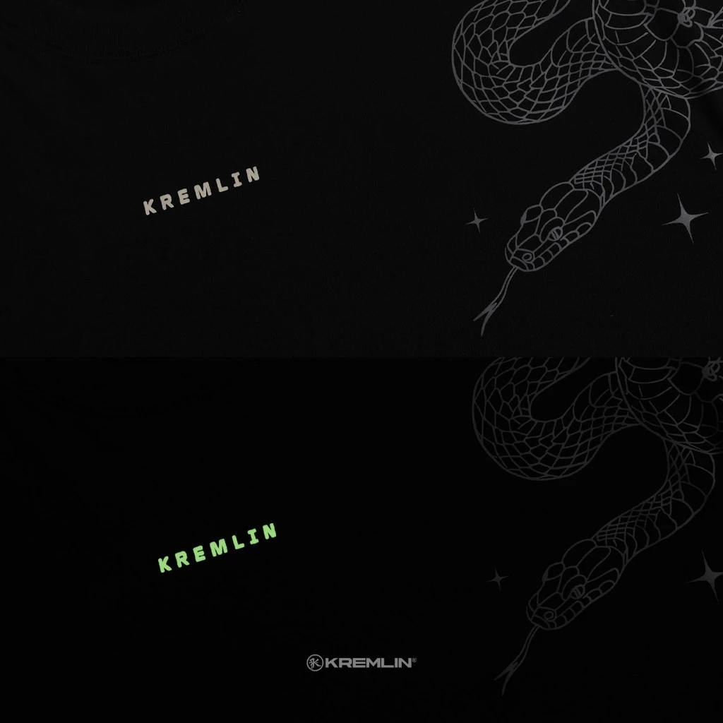 KREMLIN T-Shirt Oversized Glow in the Dark Relaxed Fit Black - Cobra image 4