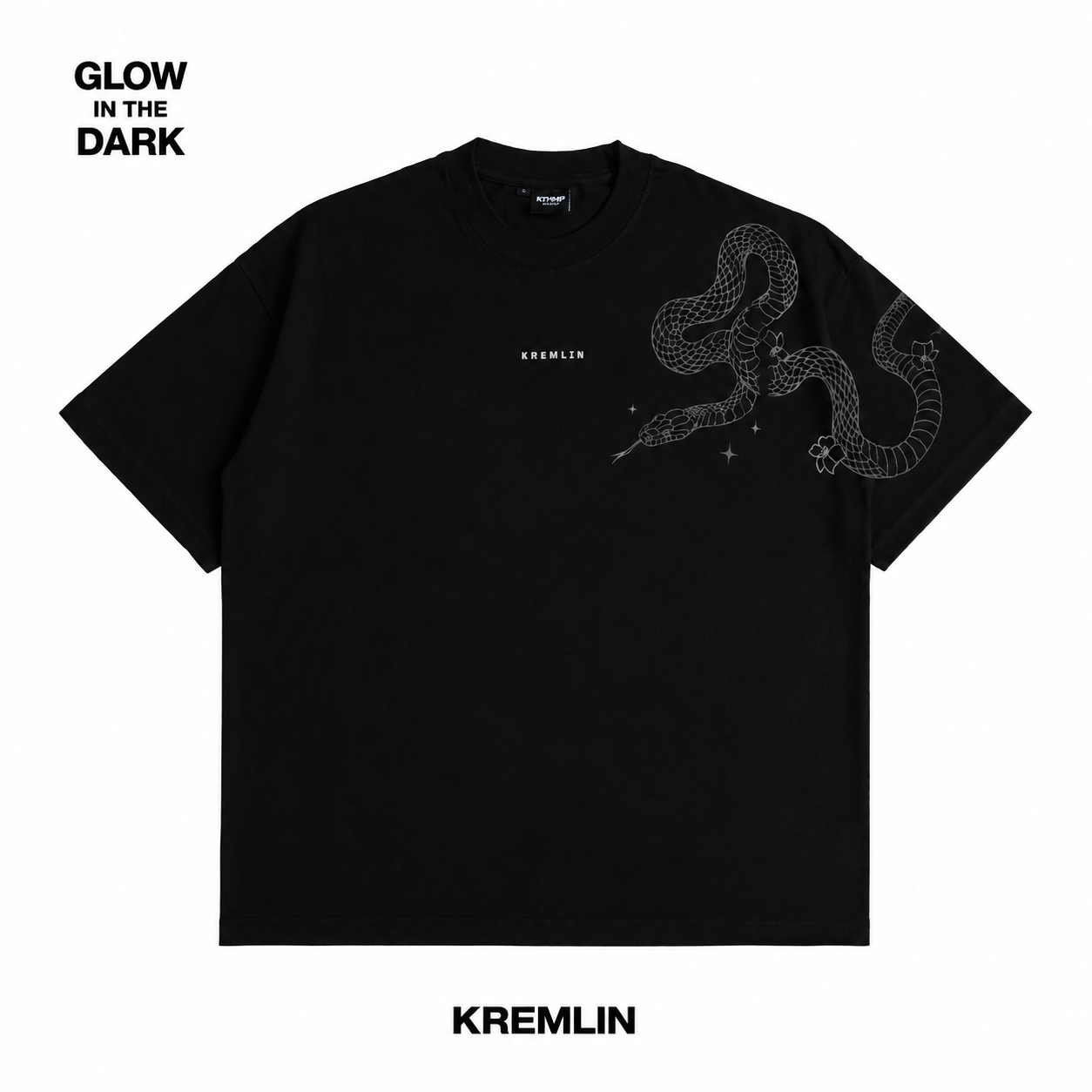 KREMLIN T-Shirt Oversized Glow in the Dark Relaxed Fit Black - Cobra