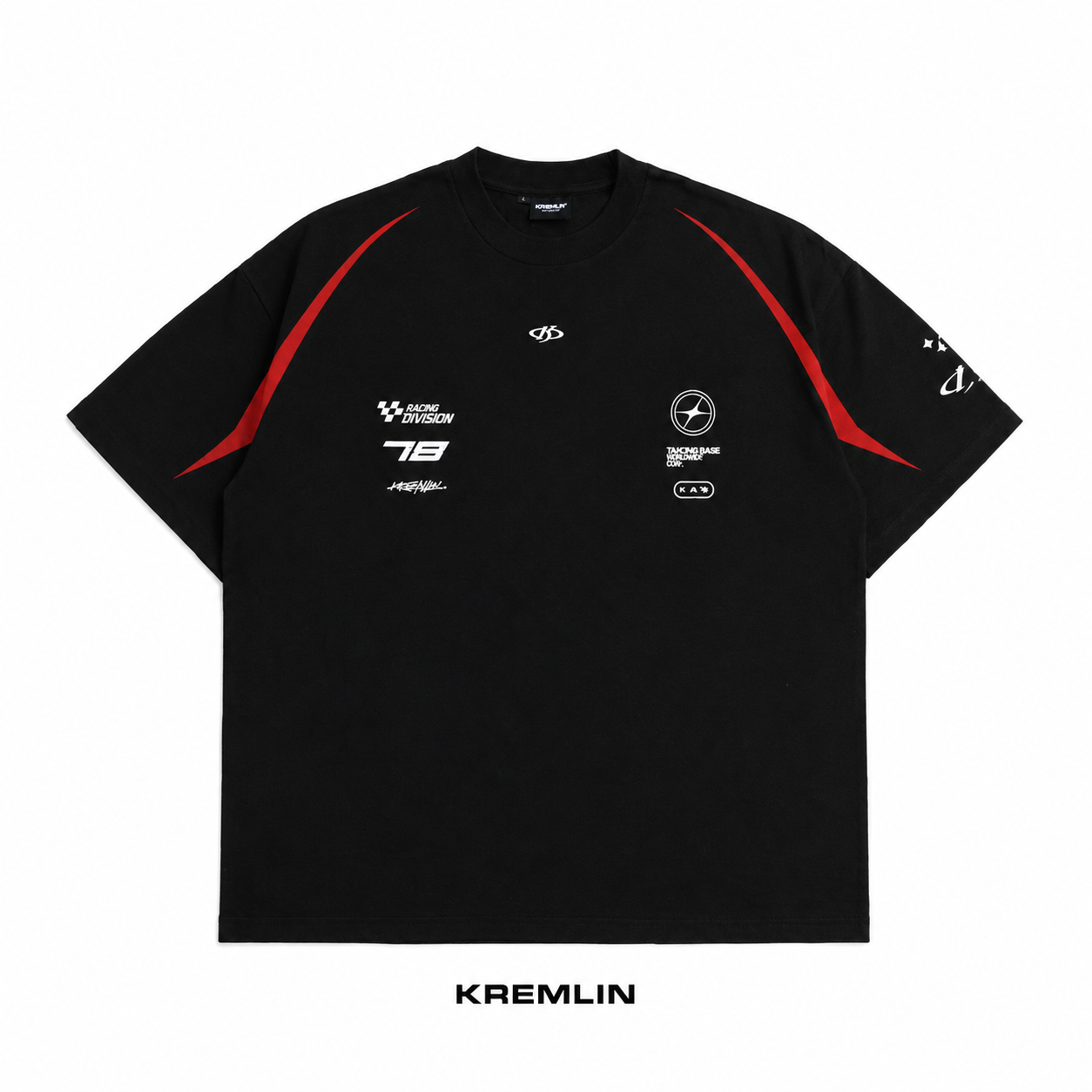 KREMLIN T-Shirt Oversized Raglan Relaxed Fit Black - APEX