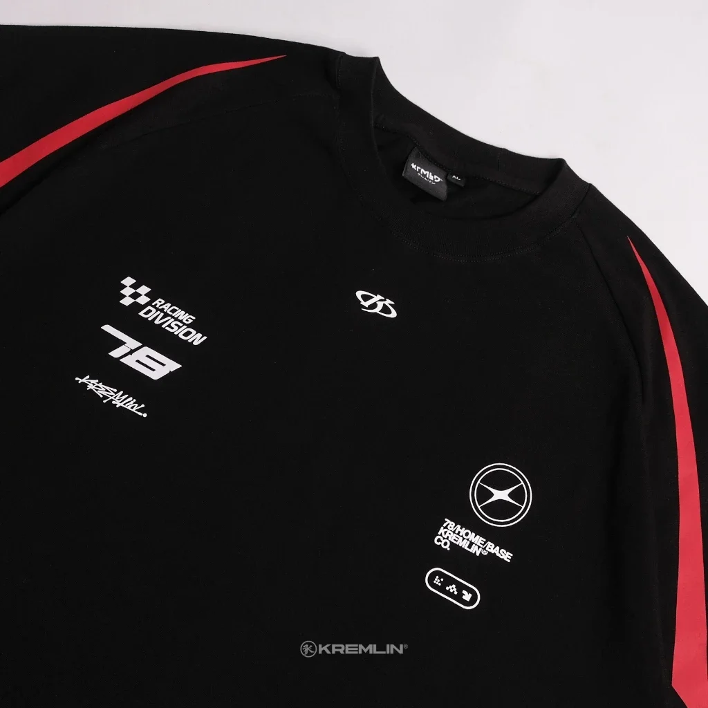 KREMLIN T-Shirt Oversized Raglan Relaxed Fit Black - APEX image 3