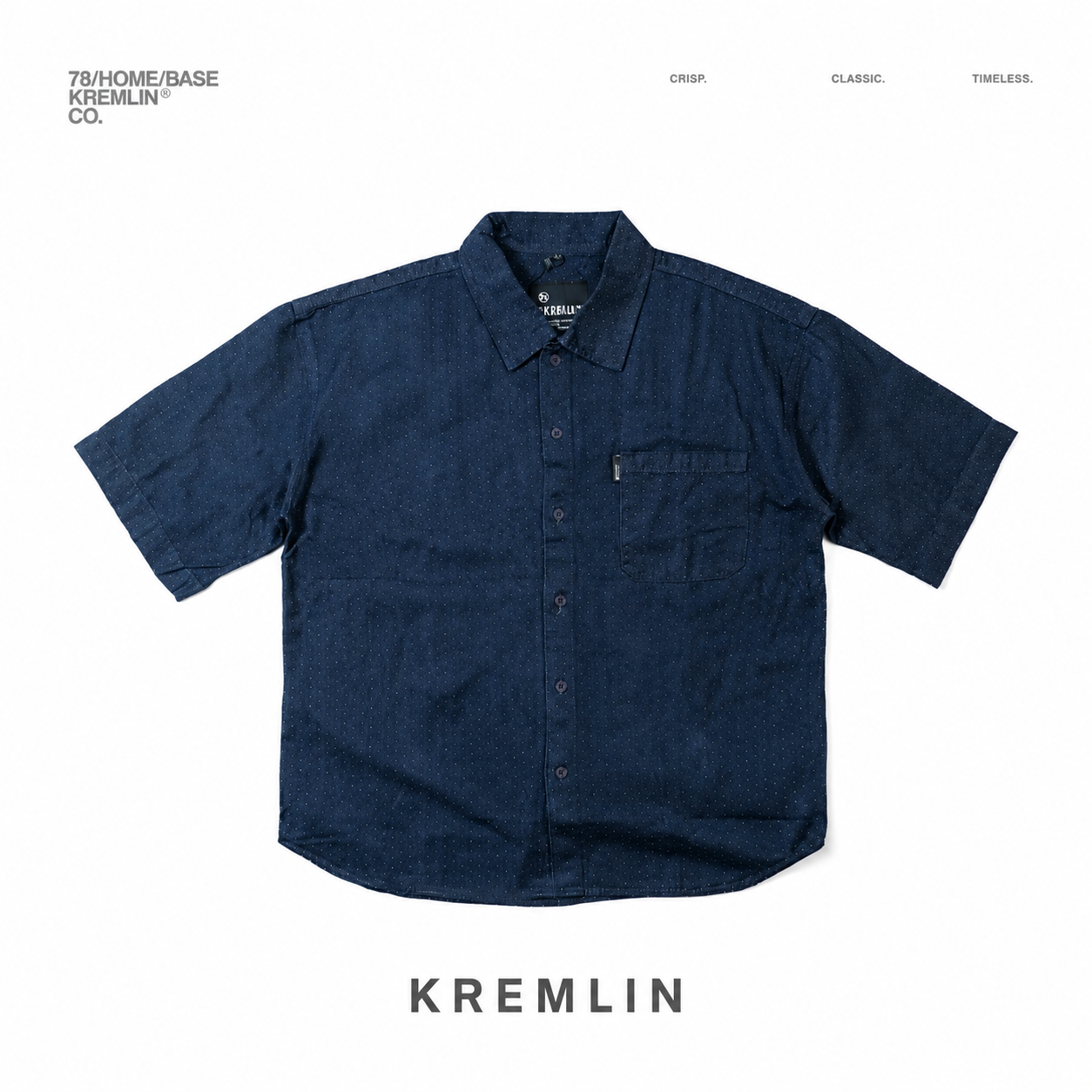 KREMLIN Polka Dot Shirt Boxy Oversized - Wako | Navy