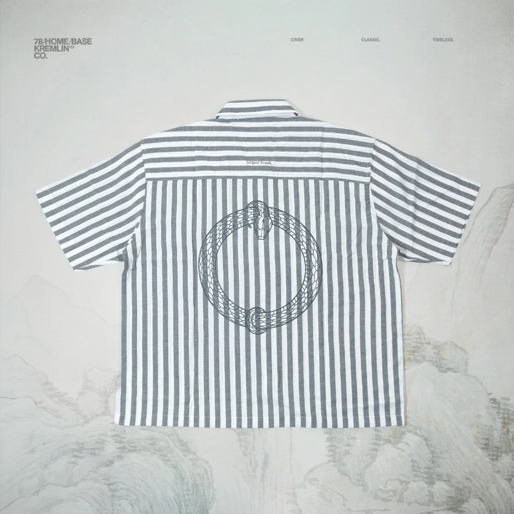 KREMLIN Grey Pinstripe Boxy Oversized Shirt - Iguro image 3