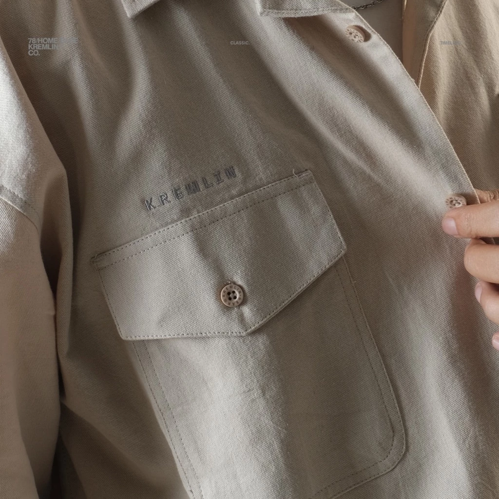 KREMLIN Oversized Short Sleeve Shirt - Nour | Khaki image 2