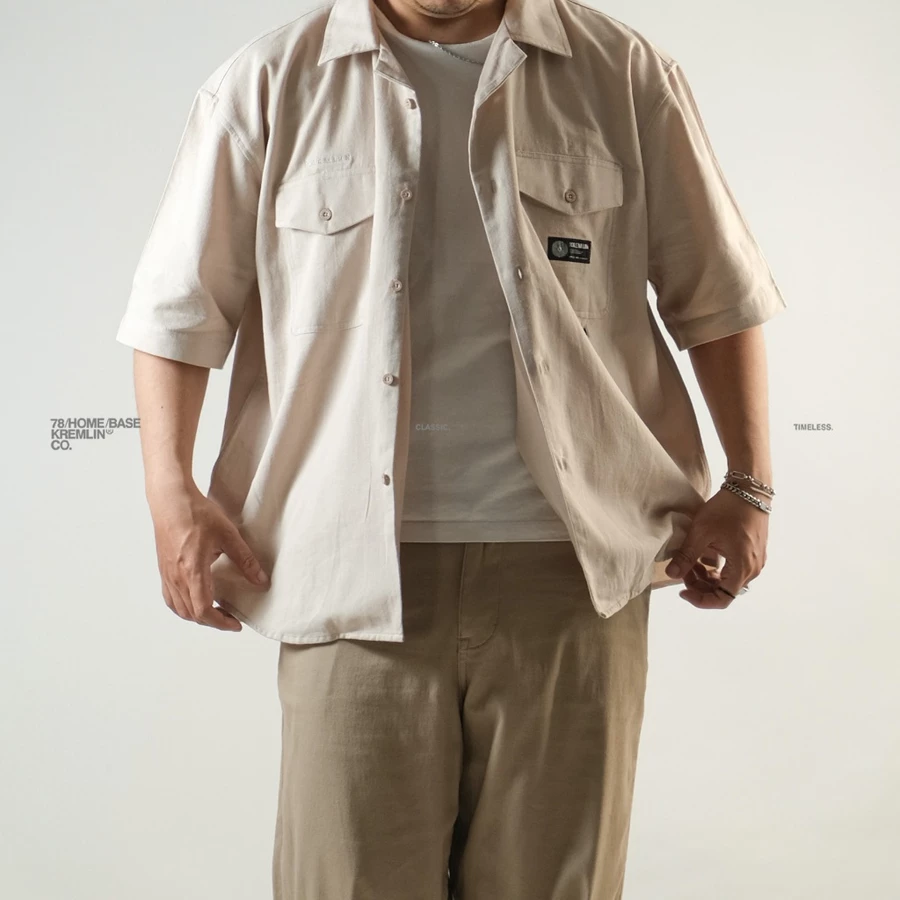 KREMLIN Oversized Short Sleeve Shirt - Nour | Khaki image 5