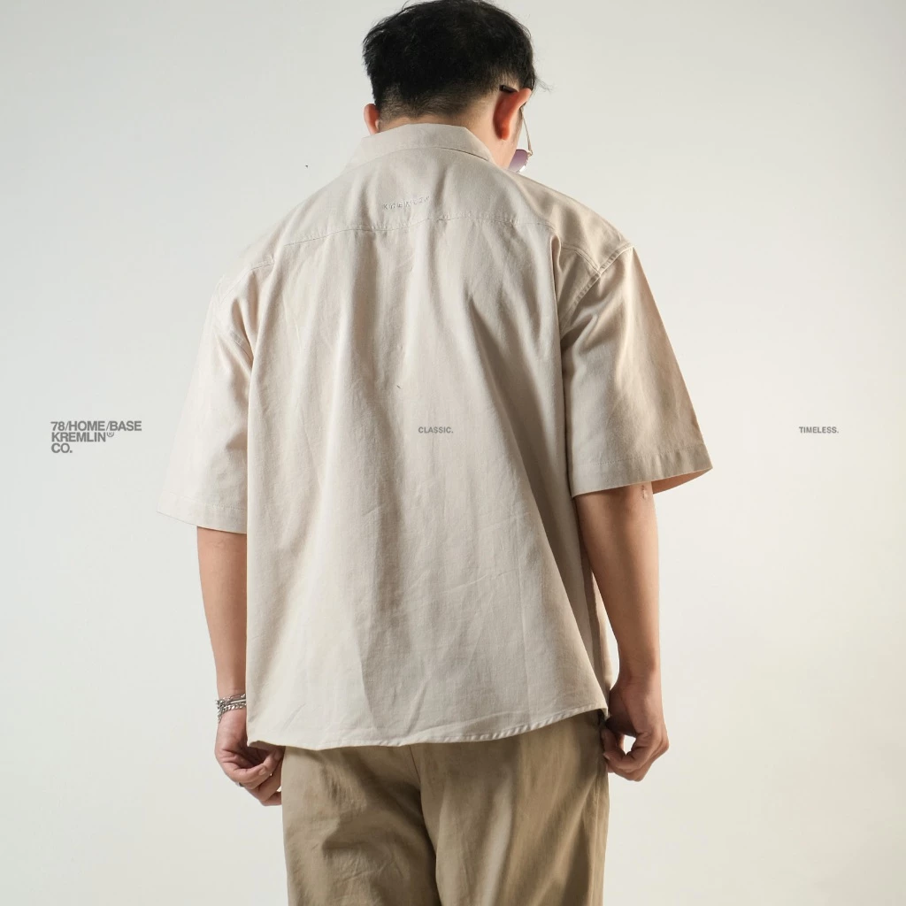 KREMLIN Oversized Short Sleeve Shirt - Nour | Khaki image 6