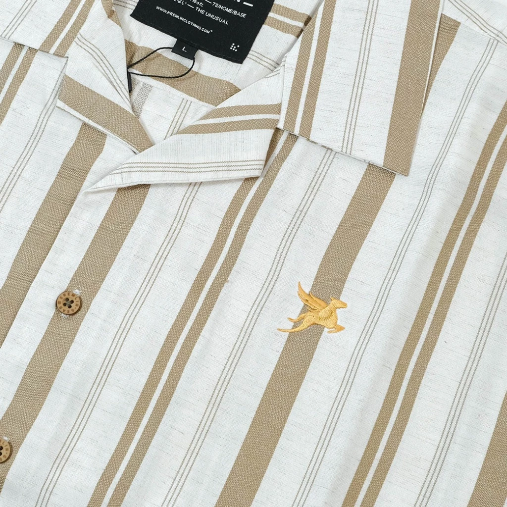 KREMLIN Pinstripe Shirt Oversized - Vega | Khaki image 2