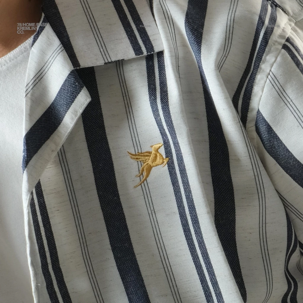 KREMLIN Oversized Pinstripe Shirt - Vega | Navy image 2