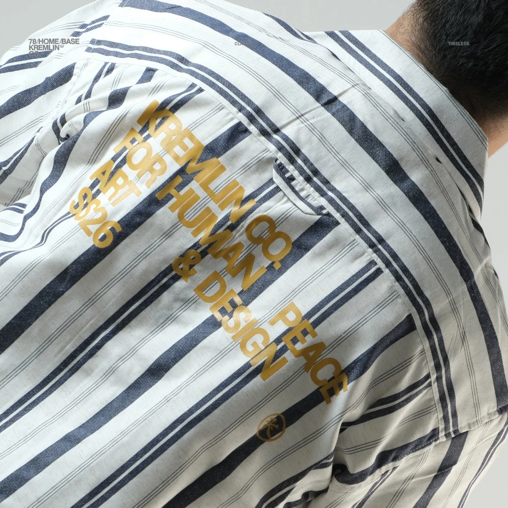 KREMLIN Oversized Pinstripe Shirt - Vega | Navy image 3