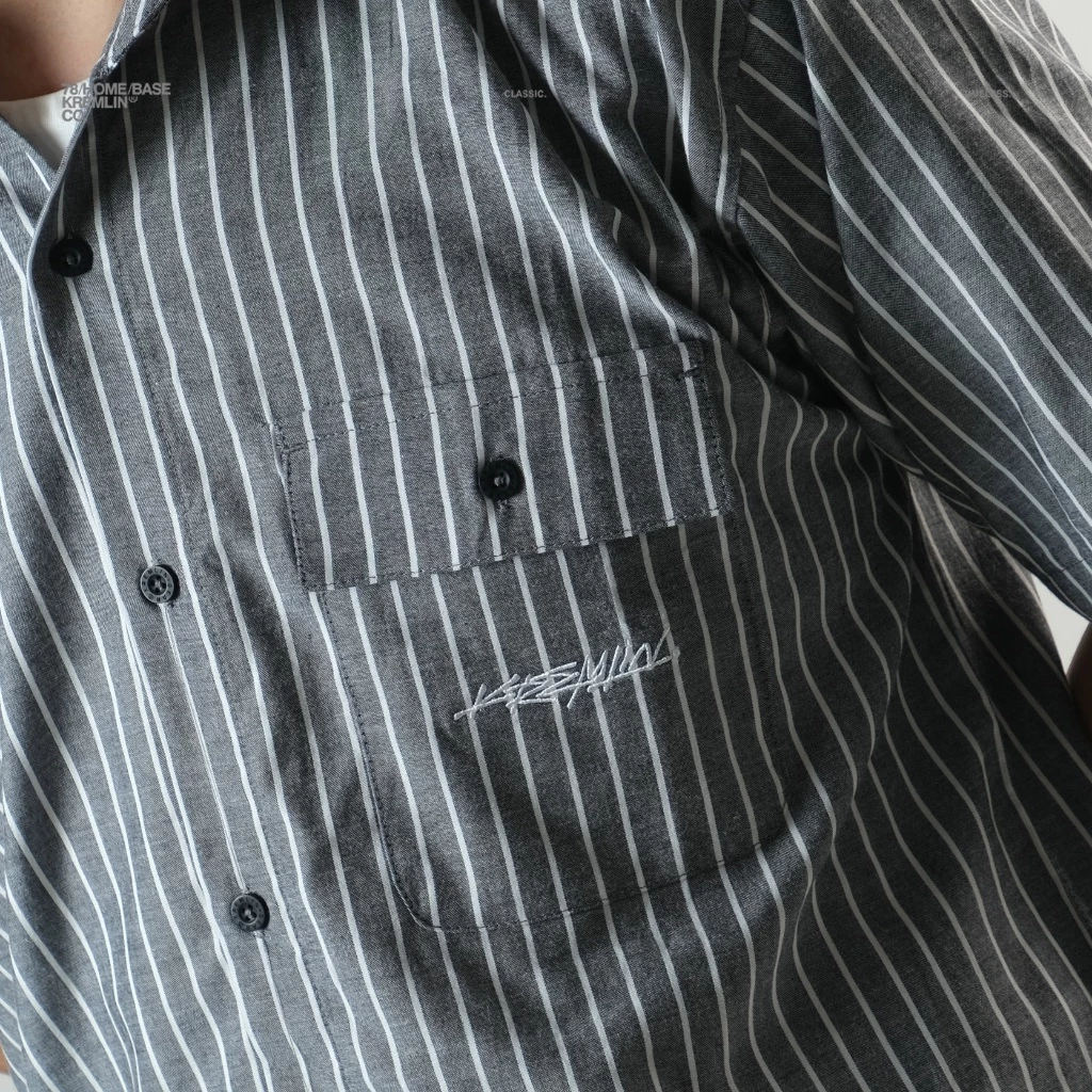 KREMLIN Regular Fit Pinstripe Shirt - EDO | Black image 3