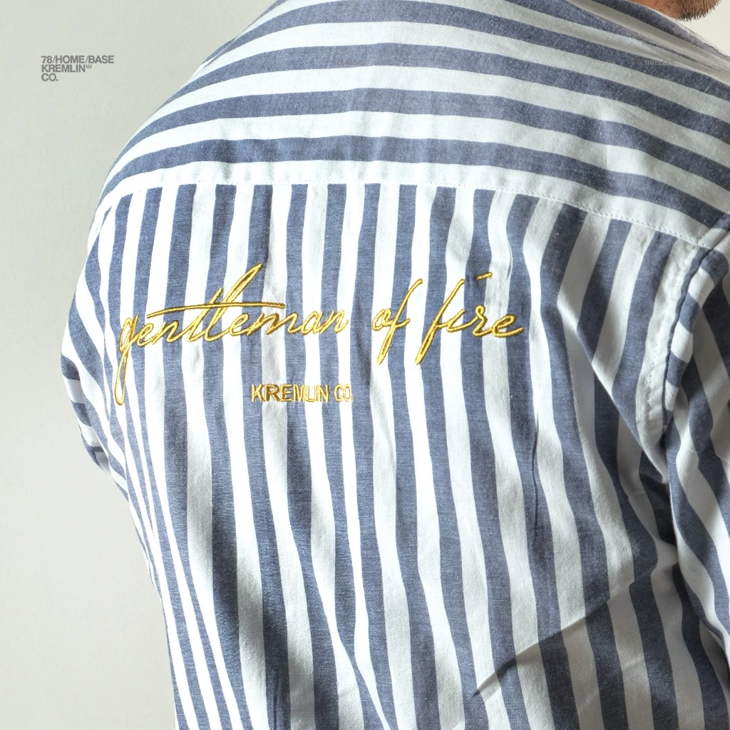 KREMLIN Blue Pinstripe Shirt Regular Fit - Vinsmoke image 3