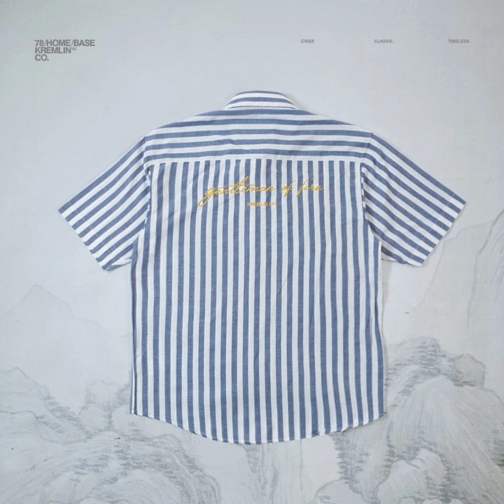 KREMLIN Blue Pinstripe Shirt Regular Fit - Vinsmoke image 5