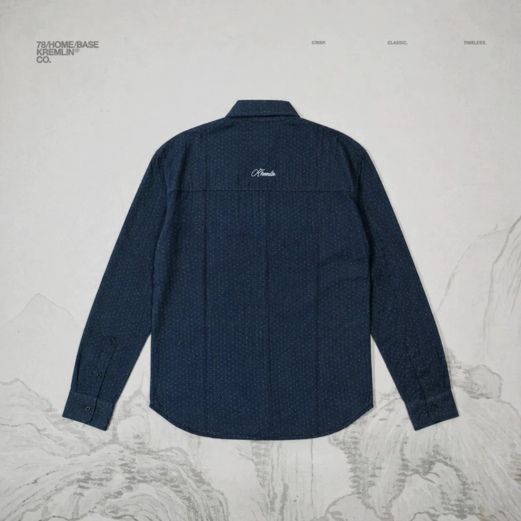 KREMLIN Longshirt Shirt Pattern Dot - Wako | Navy image 2