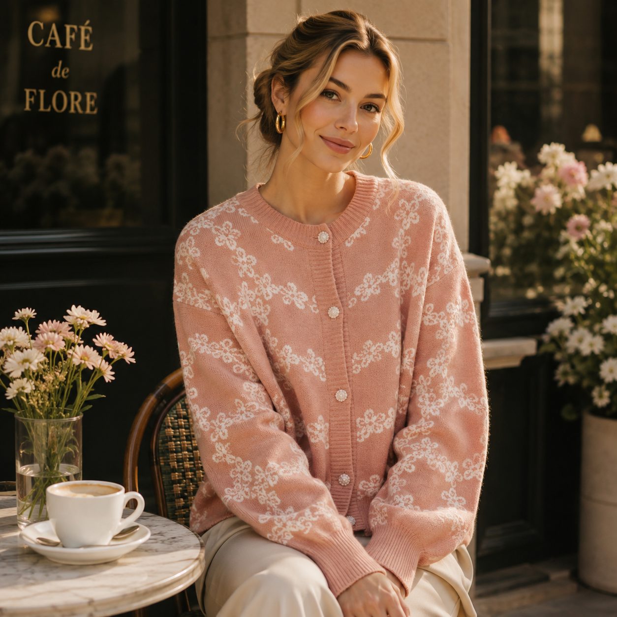 Premium Women’s Thick Knit Cardigan | Elegant Korean Style Sweater | Soft Cozy Button-Up Cardigan image 3