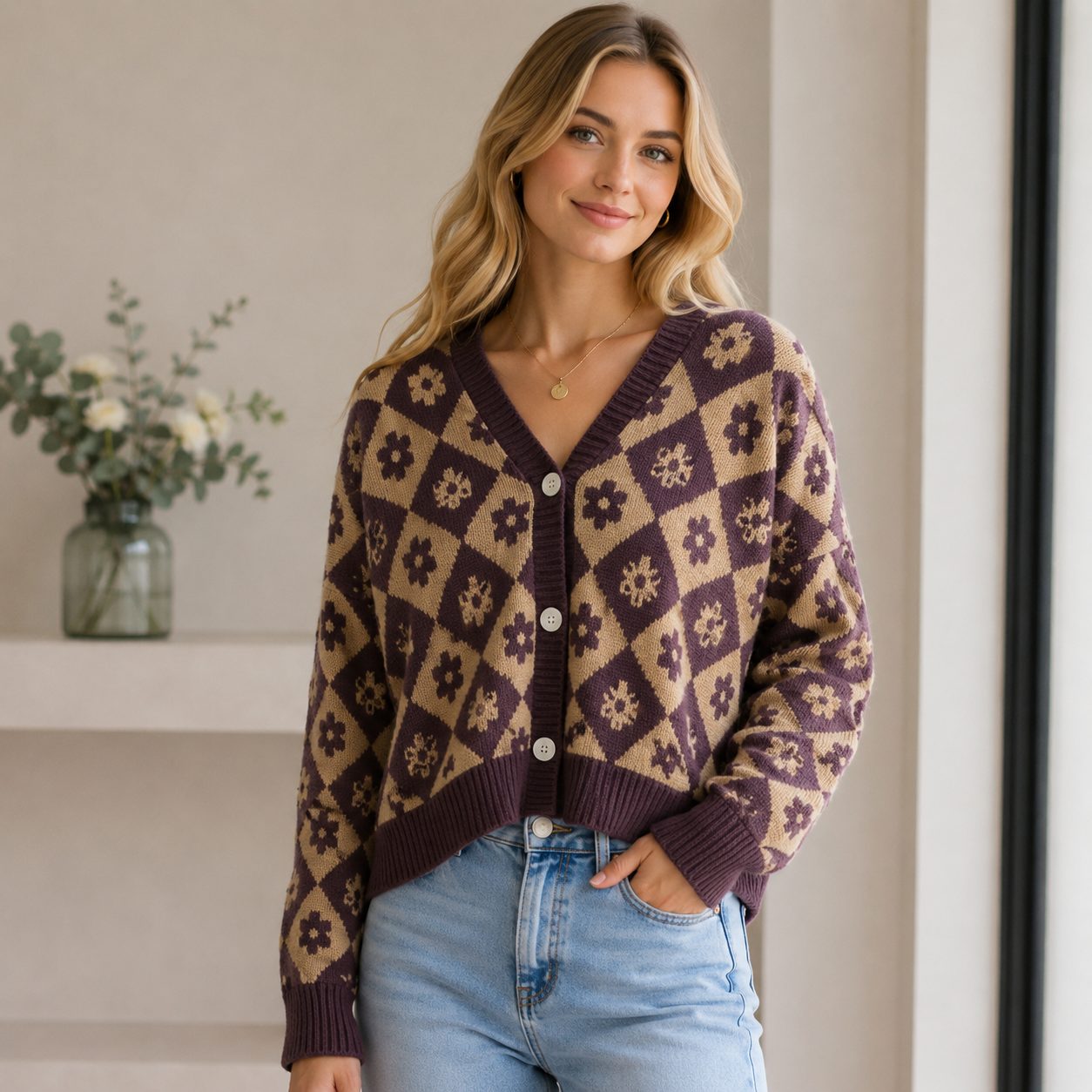 Premium Women's Chunky Knit Cardigan | Cozy Oversized Knitted Sweater image 2