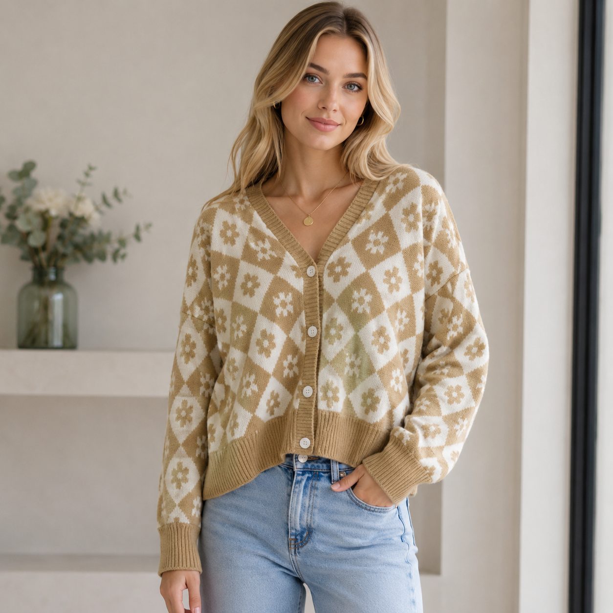 Premium Women's Chunky Knit Cardigan | Cozy Oversized Knitted Sweater image 3