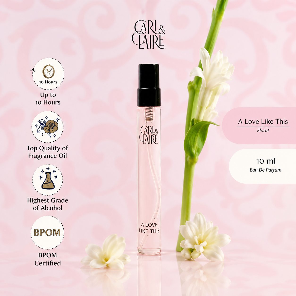 Carl & Claire Eau de Parfum Women's Perfume  -A LOVE LIKE THIS Travel Size 10ml image 2