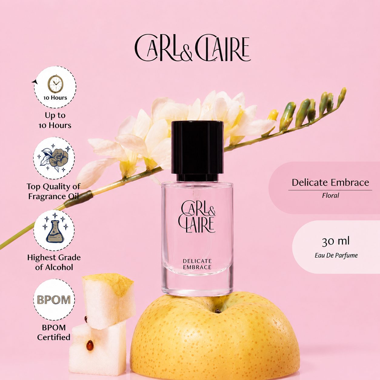 Carl & Claire Original Floral Freesia Women's Perfume EDP - DELICATE EMBRACE 30ml image 2