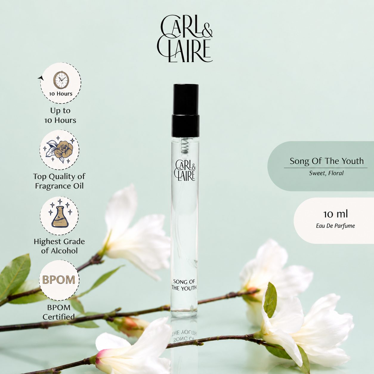 Carl & Claire Eau de Parfum - SONG OF THE YOUTH Travel Size 10ml image 2