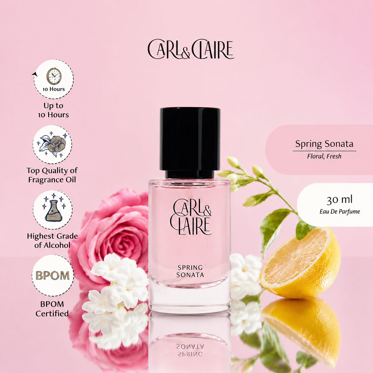 Carl & Claire Original Floral Rose Women's Eau De Perfume - SPRING SONATA 10ml & 30ml image 4