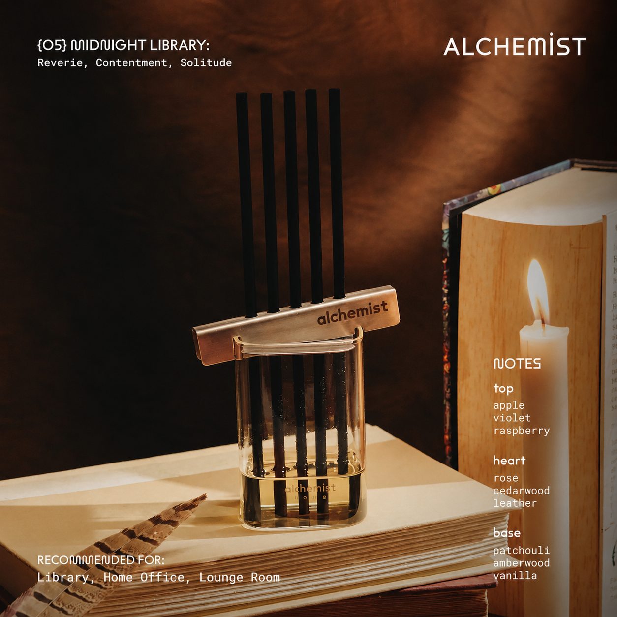 Alchemist Home Reed Diffuser Full Set- Midnight Library 200ml image 2