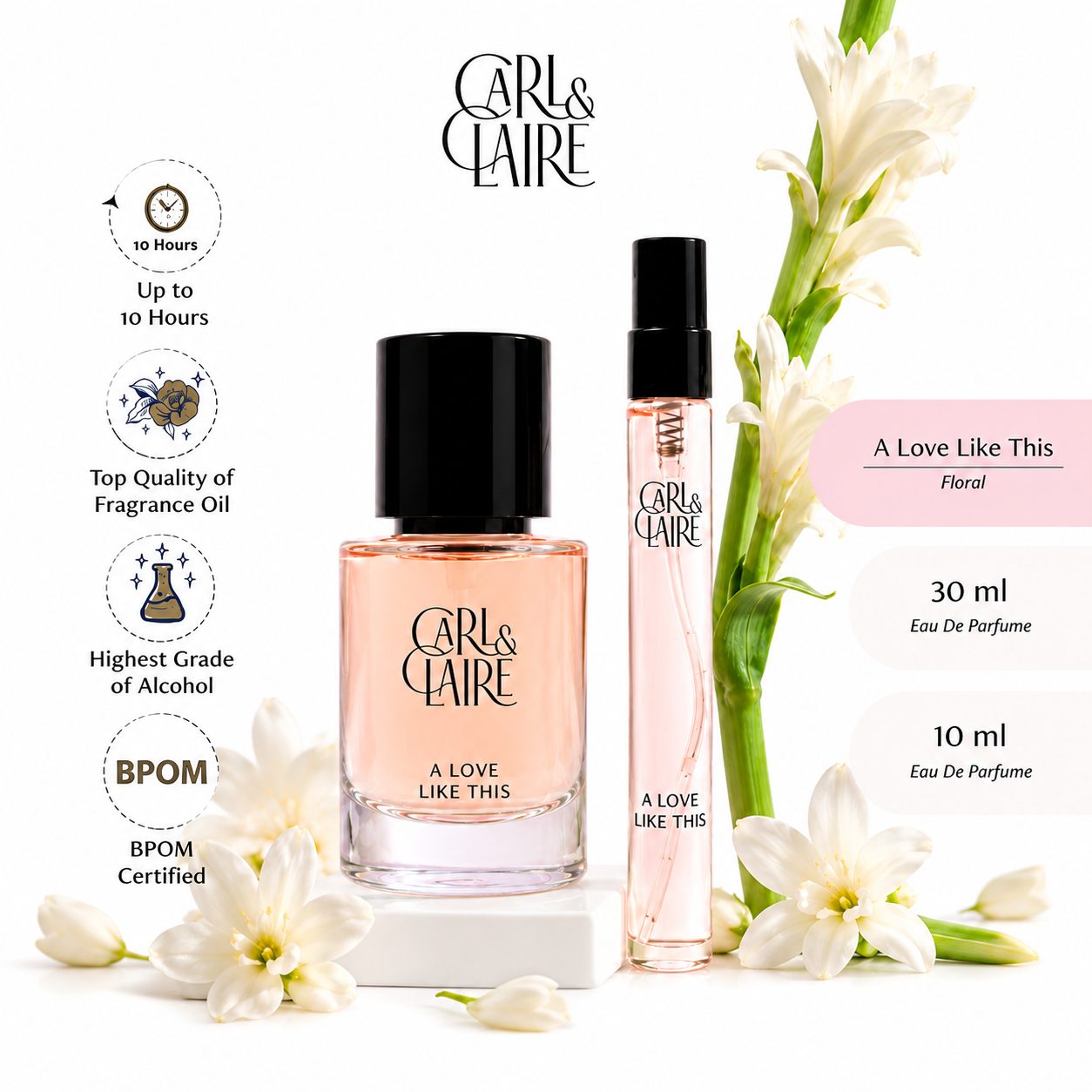 Carl & Claire Eau de Parfum Women's Perfume - A LOVE LIKE THIS 10ml & 30ml