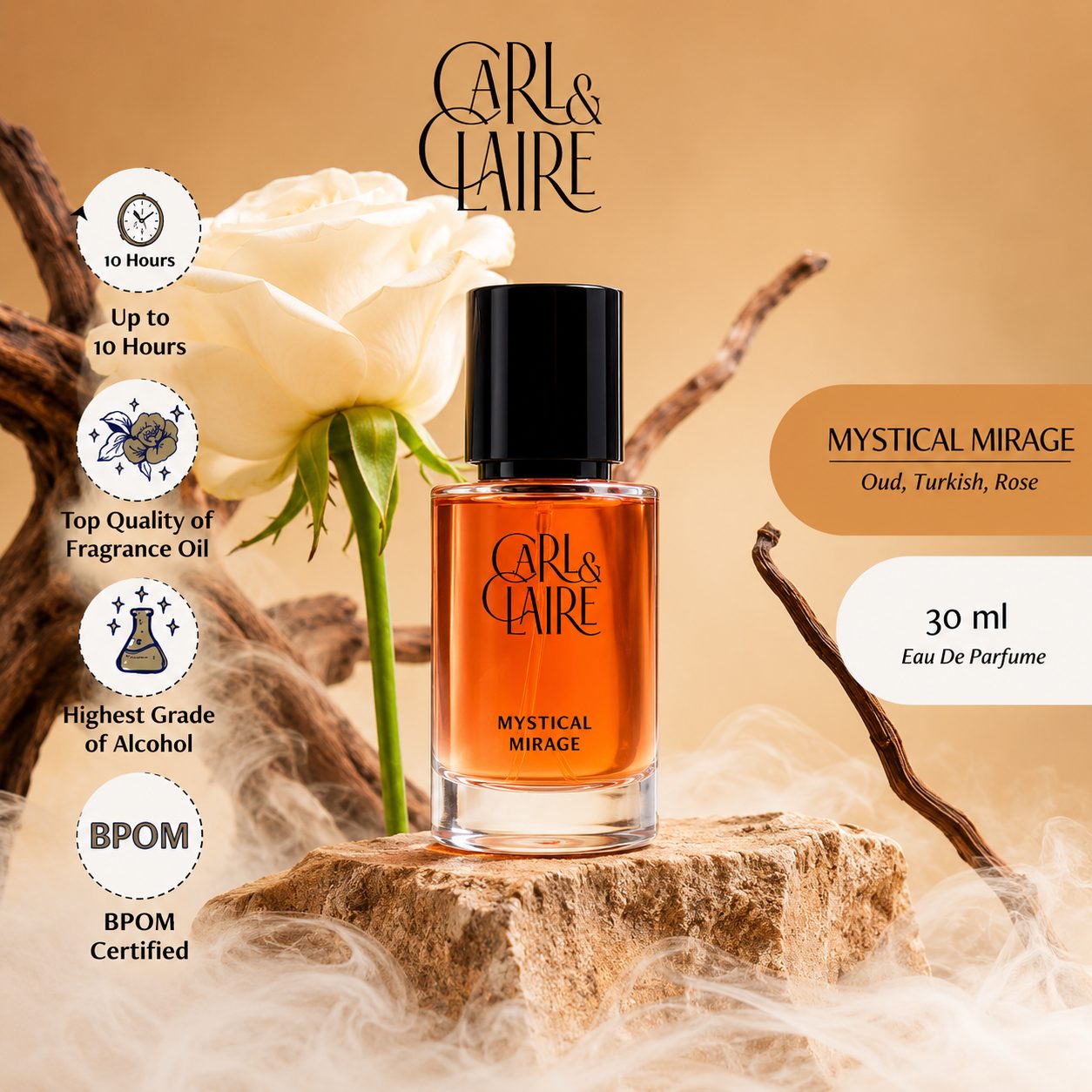 Carl & Claire Rose Perfume - Mystical Mirage EDP 30ml image 4