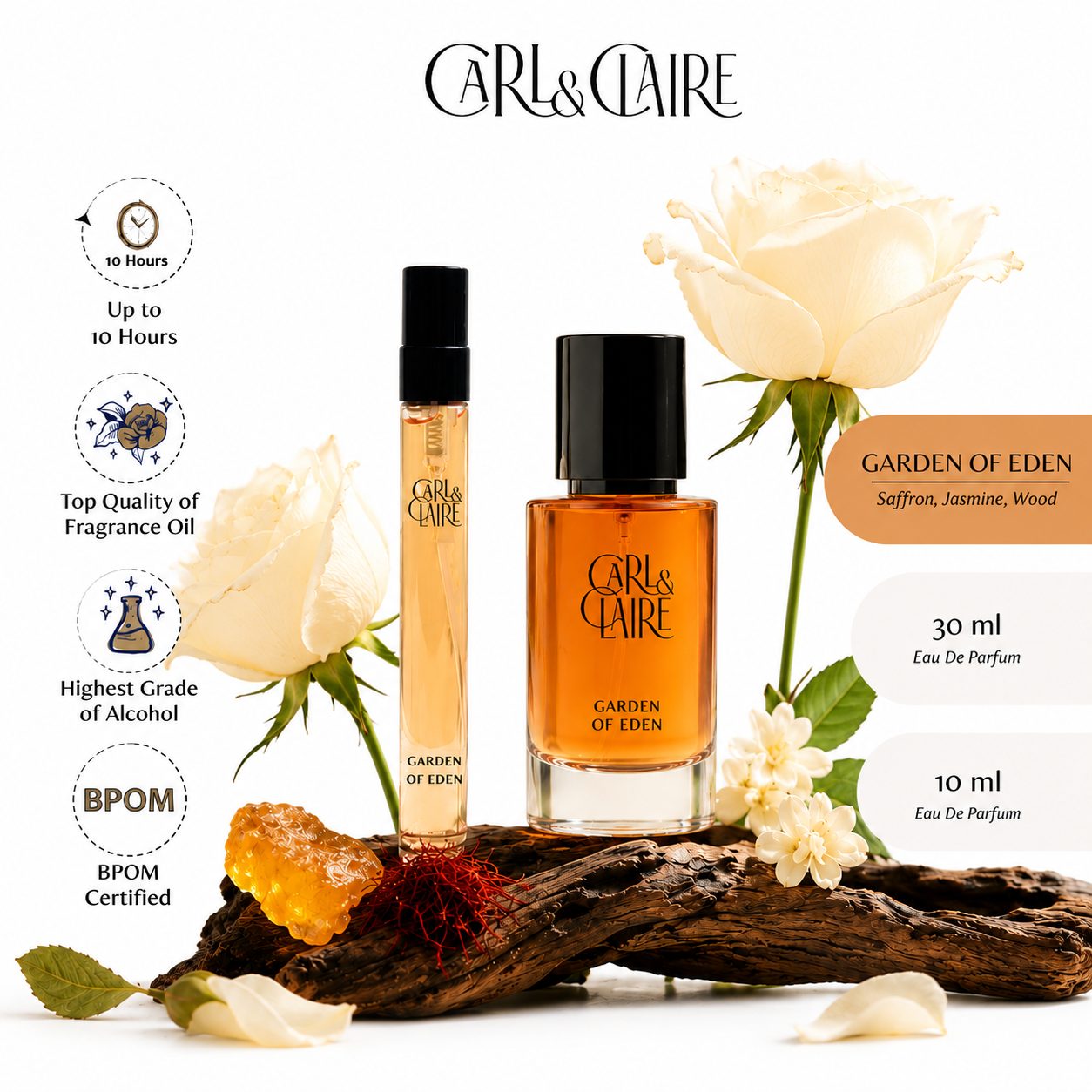Carl & Claire Eau de Parfum - GARDEN OF EDEN 10ml & 30ml