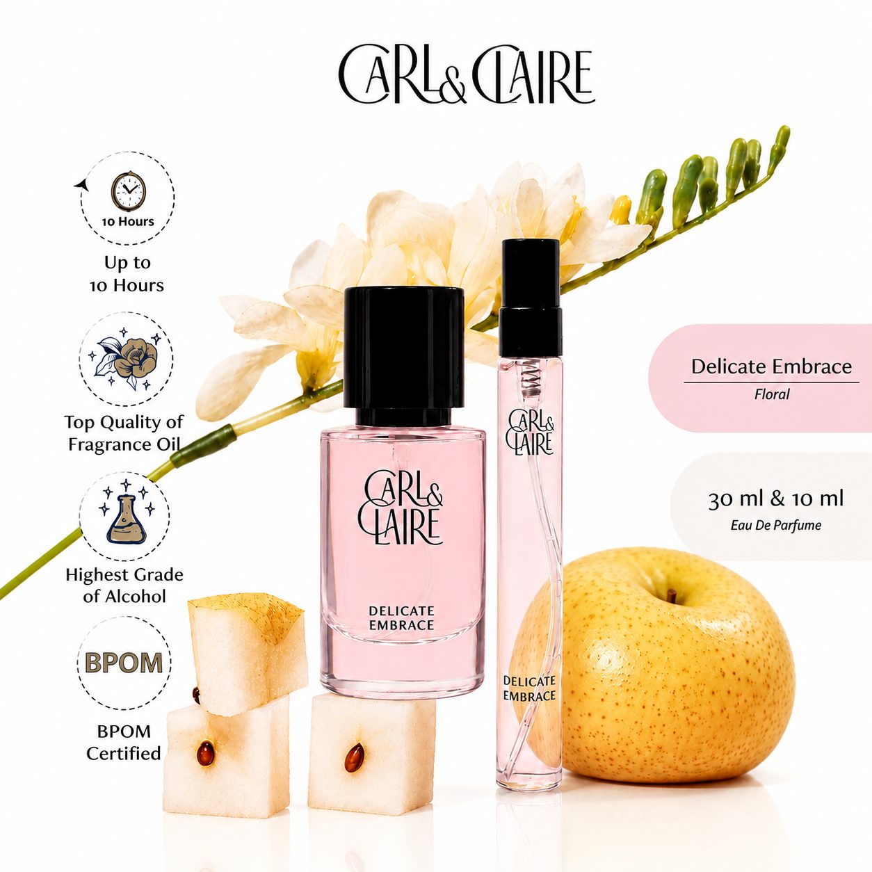 Carl & Claire Women's Perfume EDP - DELICATE EMBRACE 10ml & 30ml