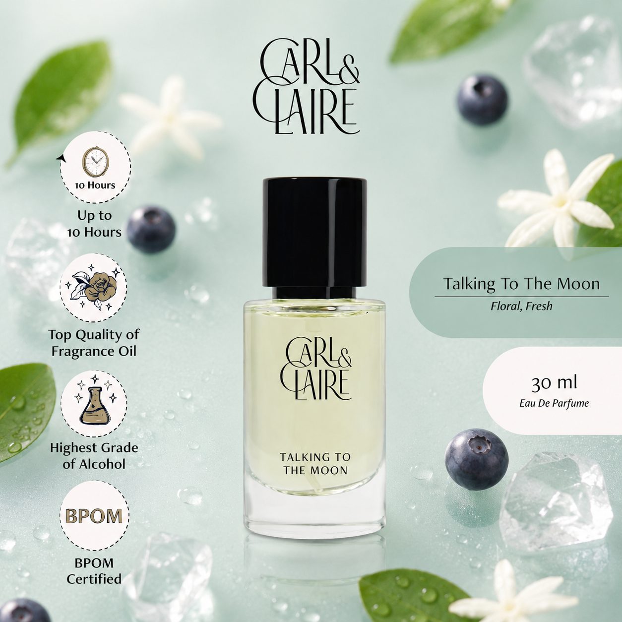 Carl & Claire Original Sweet Fruity Berry Parfum EDP - TALKING TO THE MOON 30ml image 2