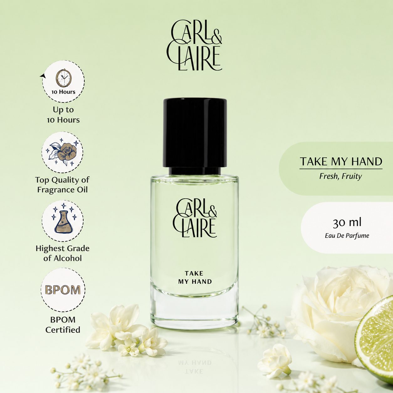 Carl & Claire Original Fresh Fruity Melon Parfum - Take my Hand EDP 30ml image 2