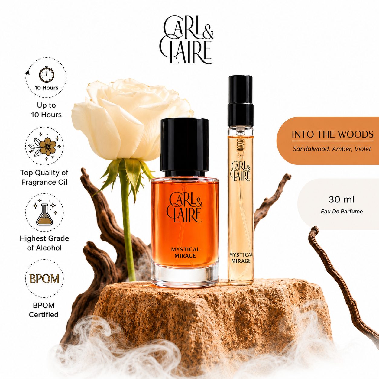 Carl & Claire Rose Perfume - Mystical Mirage EDP 10ml & 30ml